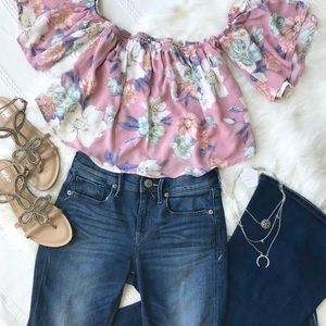 *New* Off The Shoulder Floral Crop Top
